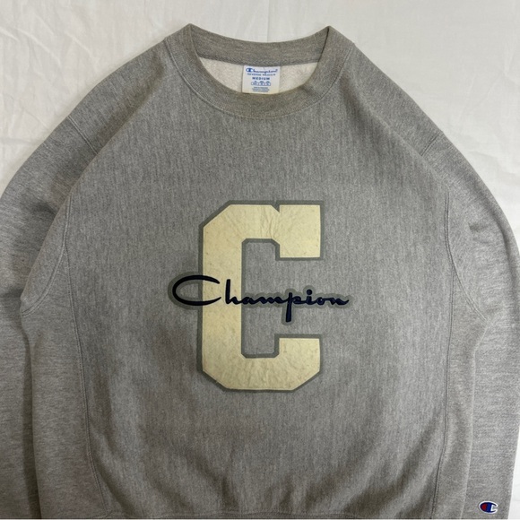 Vintage Champion Reverse Weave Sweatshirt Mens Medium Varsity Letter Embroidered - Picture 2 of 5